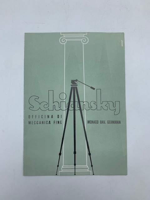 Schiansky. Officina di meccanica fine. Monaco di Baviera. Treppiedi per foto e cine (pieghevole pubblicitario)